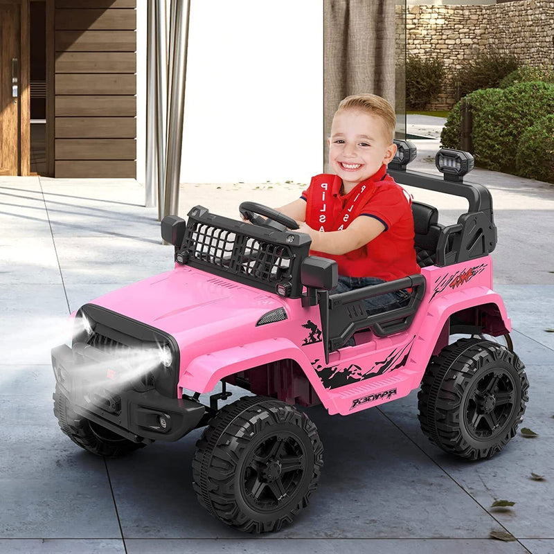 2-Speed Bluetooth Electric Kids Ride-On Truck with LED Lights and Remote Control - 12V US Version
