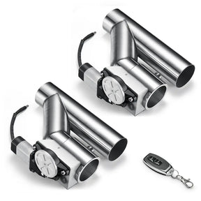 2.0 Inch Dual Electric Exhaust Cutout Remote Kit with One Controller | FLASHARK Flashark