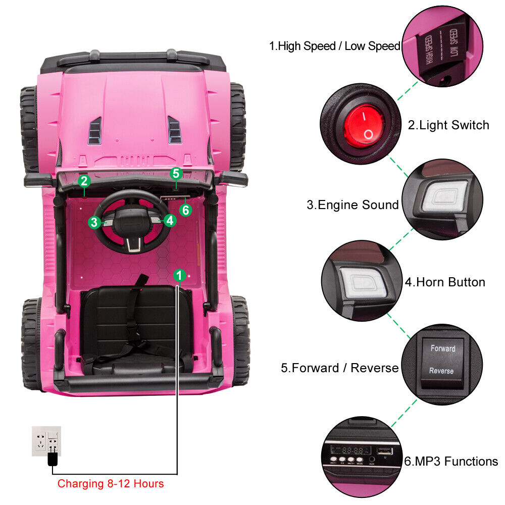 2.4G RC Remote Control Electric Kids Ride On Car Truck with Dual Drive - Fun and Exciting Toy for Kids!
