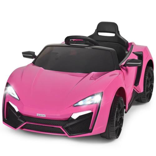 2.4G Remote Control Pink Ride On Car with Openable Lights for Kids - Electric Vehicle
