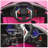 2.4G Remote Control Pink Ride On Car with Openable Lights for Kids - Electric Vehicle