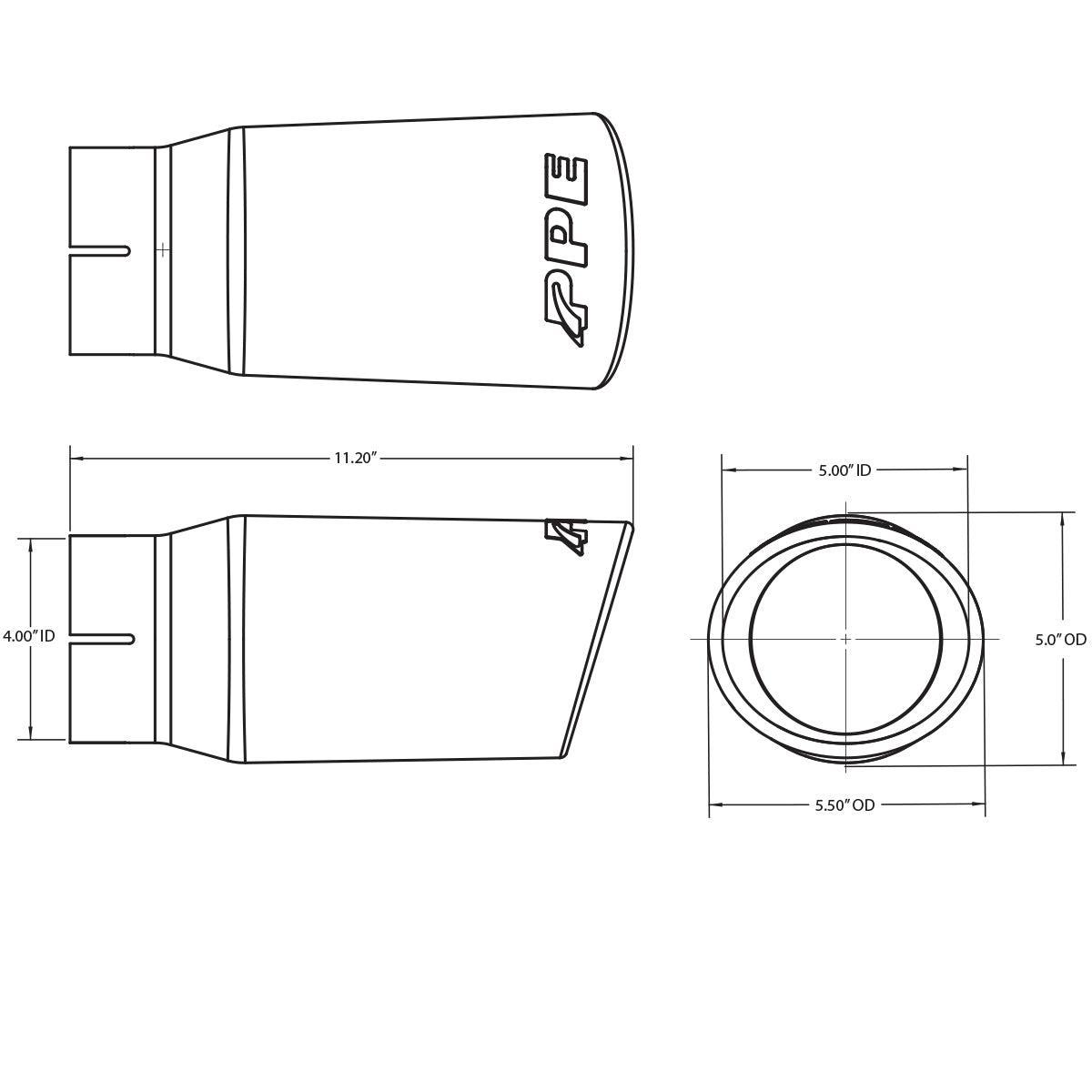 Universal PPE 304 Stainless Steel Polished Exhaust Tip (117020000)