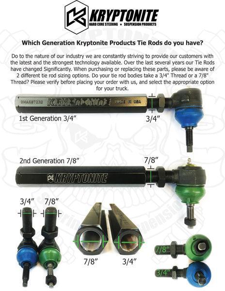 2001-2010 Duramax 2nd Gen 7/8" Kryptonite Replacement Outer Tie Rod (10KL78)