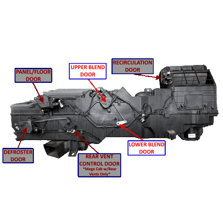 2002-2009 Cummins 5.9L/6.7L 3rd Gen Single Zone Blend Door Set (DT-2DR-Y)