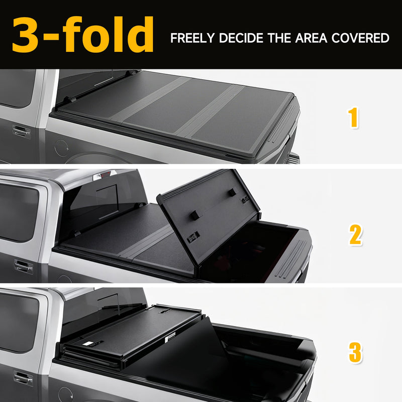 Trucktok 2004-2014 Ford F150 6.5FT Hard Tri-Fold Tonneau Cover Truck Bed Pickup