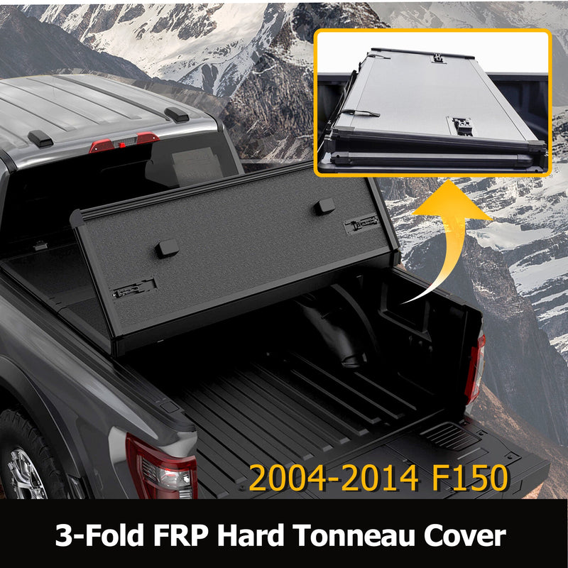 Trucktok 2004-2014 Ford F150 6.5FT Hard Tri-Fold Tonneau Cover Truck Bed Pickup