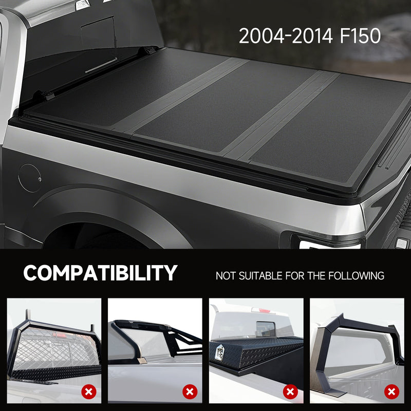 Trucktok 2004-2014 Ford F150 6.5FT Hard Tri-Fold Tonneau Cover Truck Bed Pickup