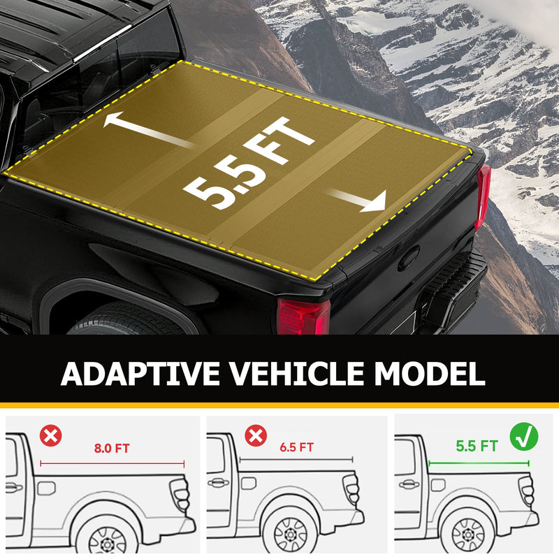 Trucktok 2004-2014 Ford F150 5.5FT Hard Tri-Fold Tonneau Cover Truck Bed Pickup