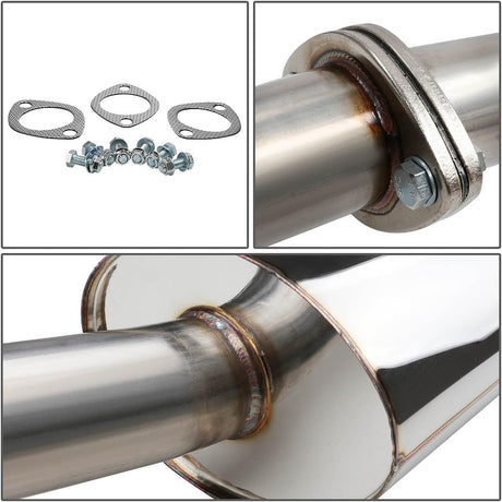 2005-2007 Chevy Cobalt & Pontiac G5 2.2L DOHC Stainless Steel Catback Exhaust System w/ 3.5-inch Muffler Rolled Tip Flashark