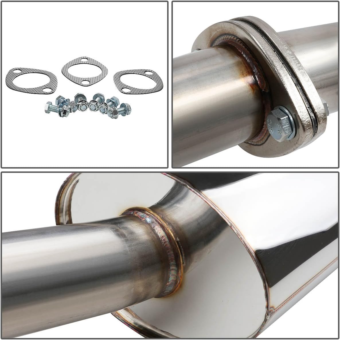 Catback Exhaust System for 2005-2007 Chevrolet Cobalt & Pontiac G5 2.2L DOHC w/ 3.5-inch Muffler Rolled Tip