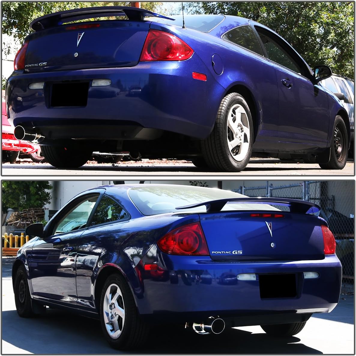 2005-2007 Chevy Cobalt & Pontiac G5 2.2L DOHC Stainless Steel Catback Exhaust System w/ 3.5-inch Muffler Rolled Tip Flashark