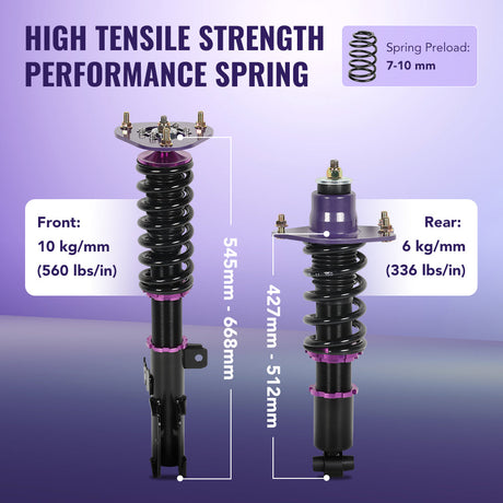 2005-2010 Toyota Scion TC Coilovers Height Adjustable 4 PCS Flashark