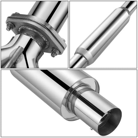 2007-2012 Nissan Altima V6 4 Inches Rolled Muffler Tip Catback Exhaust System Flashark