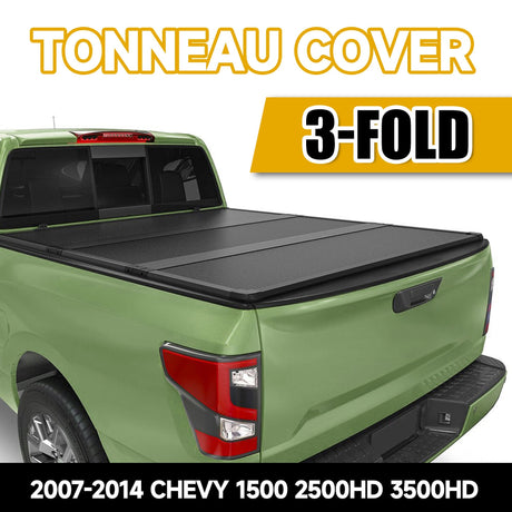 Trucktok 2007-2014 Chevy Silverado Sierra 6.5FT 3-Fold Hard Bed Tonneau Cover TruckTok
