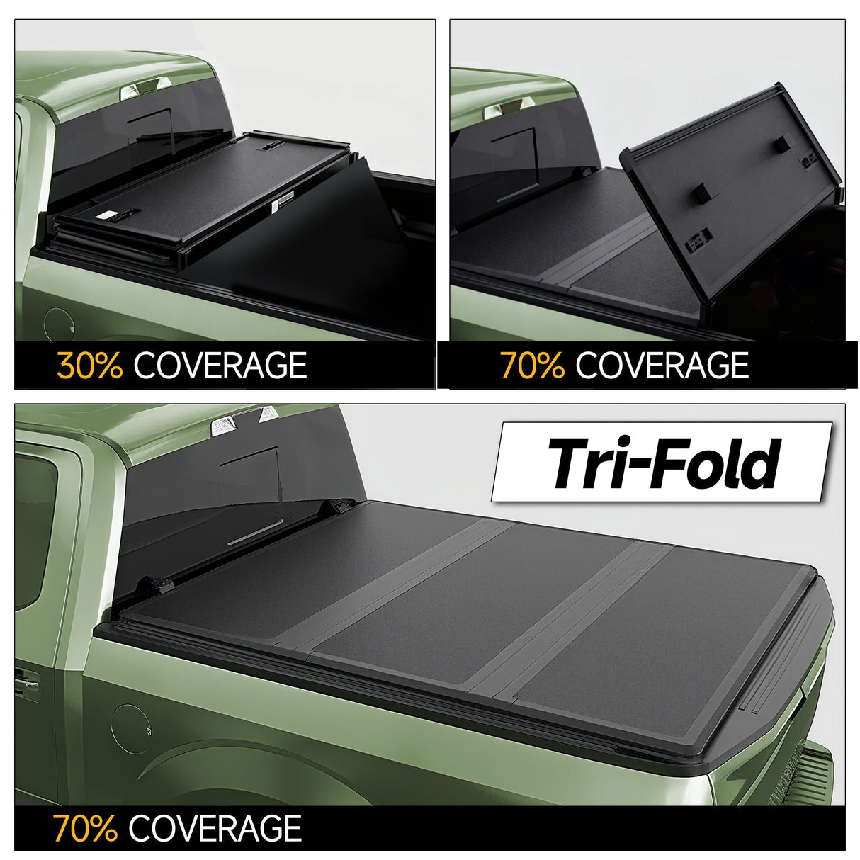Trucktok 2007-2014 Chevy Silverado Sierra 6.5FT 3-Fold Hard Bed Tonneau Cover TruckTok