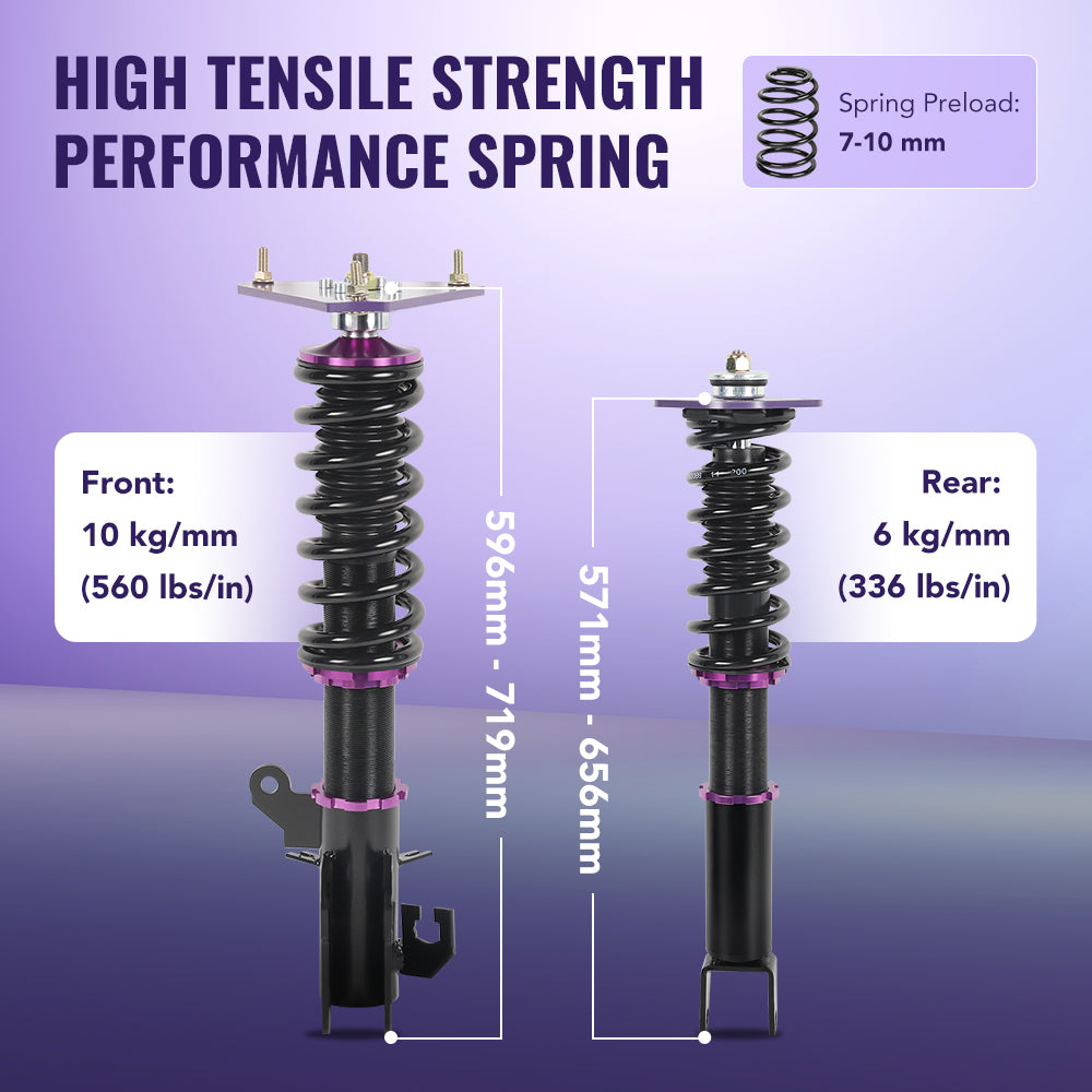 2007-2013 Nissan Altima Sedan (L32) & Coupe (D32) Coilover Suspension Kit 4PCS - Adjustable Damper, Height Lowering Flashark