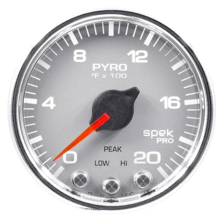 2008-2010 Powerstroke 6.4L Spek-Pro Silver and Chrome Pillar Gauge Kit (P72012)