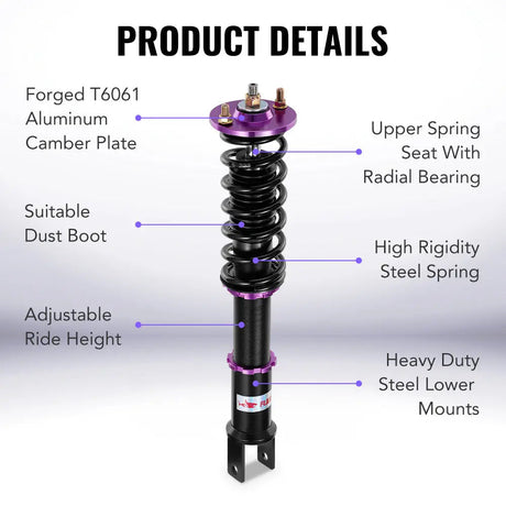 For 2008-2012 Honda Accord Coilover Shock Absorbers Struts 4PCS Flashark