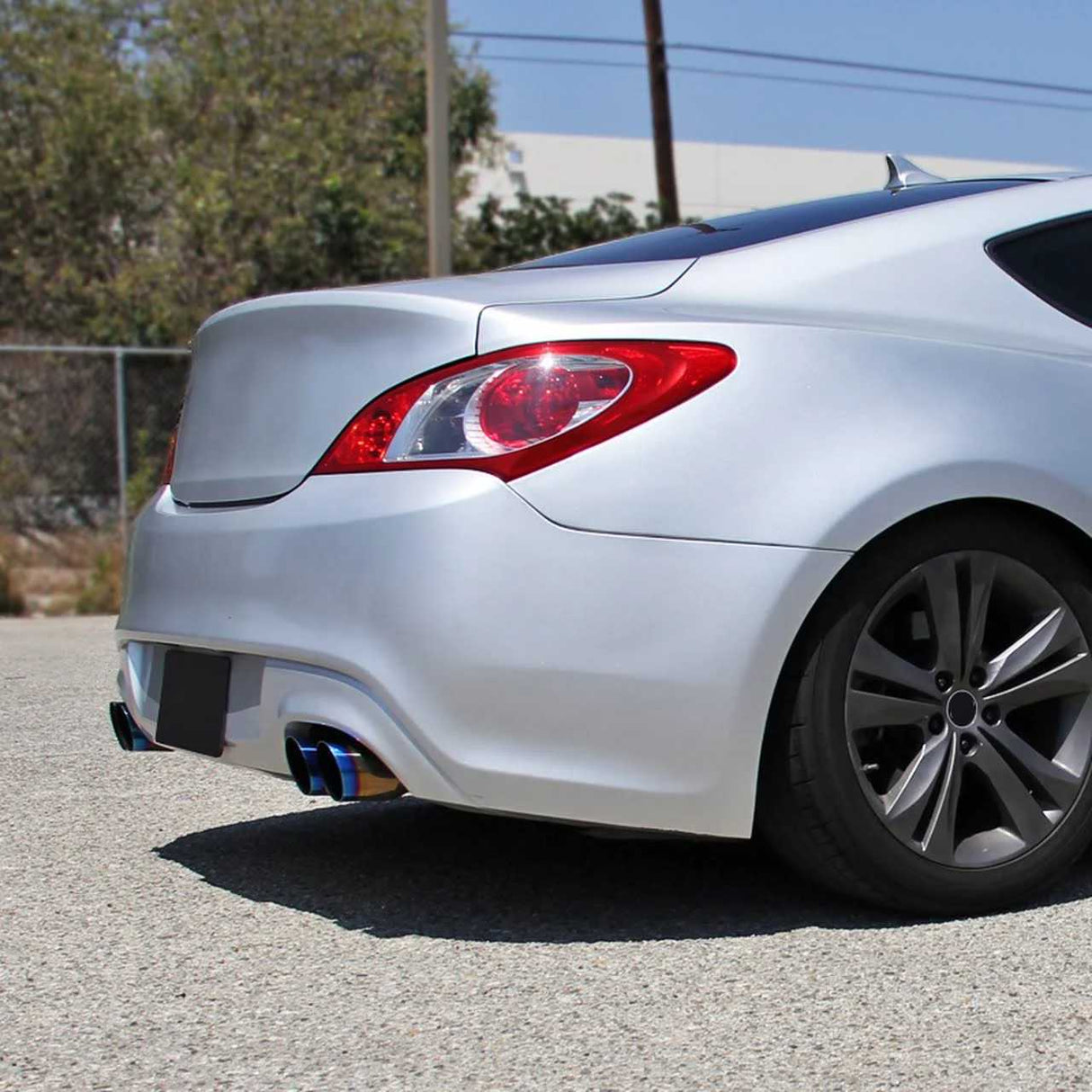 2009-2014 Hyundai Genesis Coupe 2.0L Catback Exhaust System w/ N1 Burnt Quad Tip Flashark