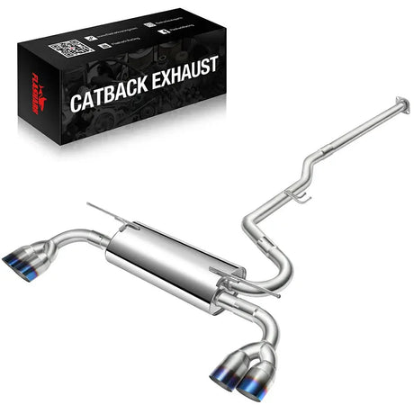 2009-2014 Hyundai Genesis Coupe 2.0L Catback Exhaust System w/ N1 Burnt Quad Tip Flashark