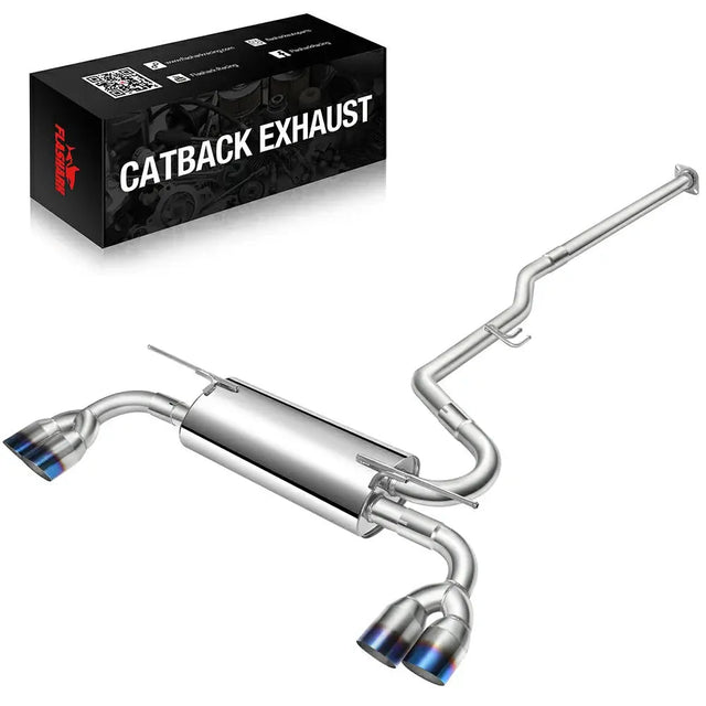 2009-2014 Hyundai Genesis Coupe 2.0L Catback Exhaust System w/ N1 Burnt Quad Tip Flashark