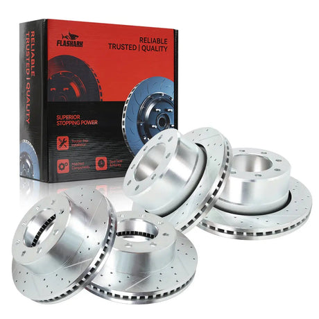 For 2009-2018 Dodge Ram 2500 3500 Brake Rotors and Pads Kit - Front and Rear Flashark