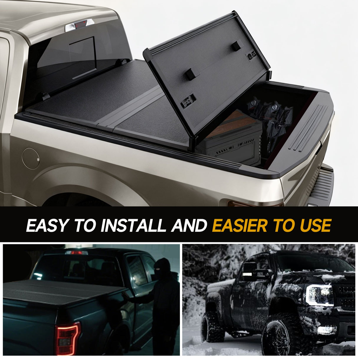 Trucktok 2010-2025 Chevy Silverado Sierra 8FT 3-Fold Hard Bed Tonneau Cover TruckTok