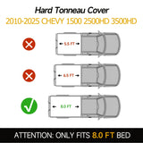 Trucktok 2010-2025 Chevy Silverado Sierra 8FT 3-Fold Hard Bed Tonneau Cover TruckTok