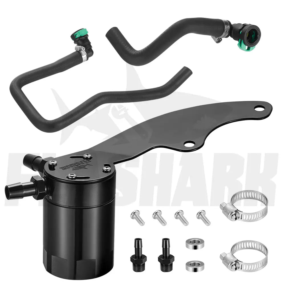 Baffled Oil Catch Can Kit for 2011-2014 Ford Mustang GT Flashark