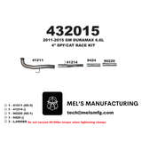 2011-2015 Duramax LML 4" Car & DPF Race Pipe w/ Muffler (431029)