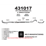 2011-2015 Duramax LML 4" Downpipe Back Exhaust No Muffler (431017)