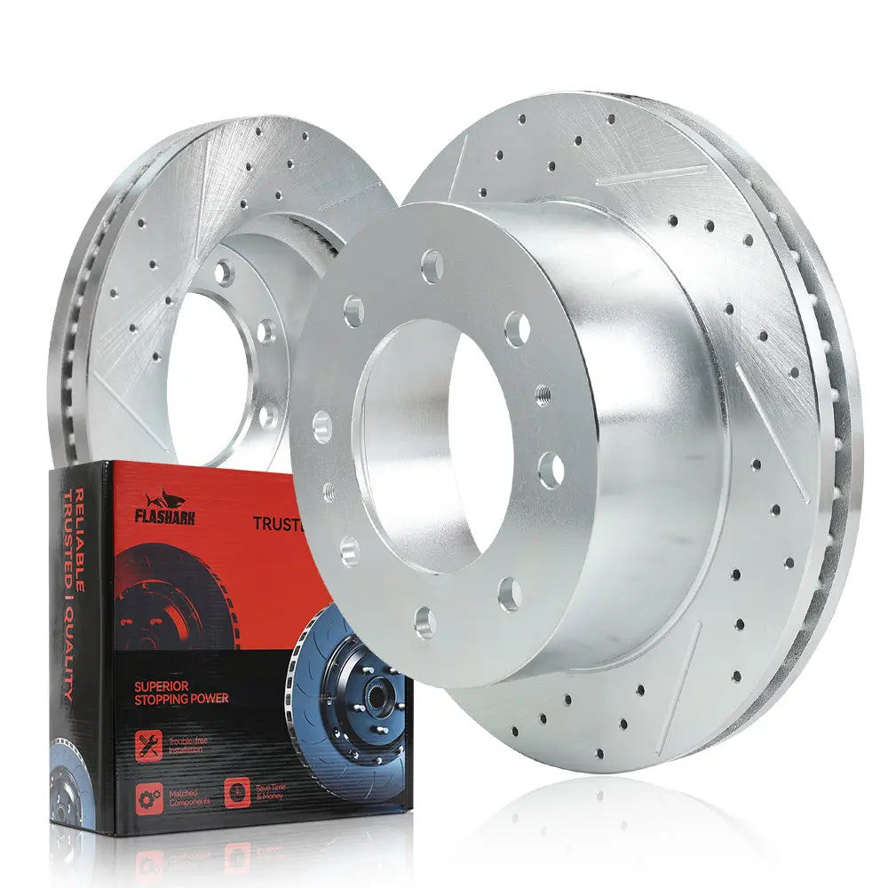 2011-2019 Chevy Chevrolet Silverado GMC Sierra 2500 3500 Disc Brake Rotors - Front and Rear Flashark