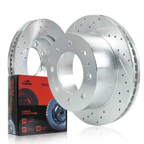 2011-2019 Chevy Chevrolet Silverado GMC Sierra 2500 3500 Disc Brake Rotors - Front and Rear Flashark