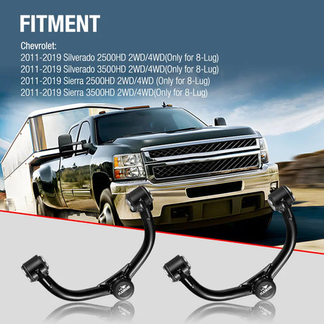2011-2019 Chevy Silverado GMC Sierra 2500 3500HD Lifted Front Upper Control Arms 2 Inch-4 Inch