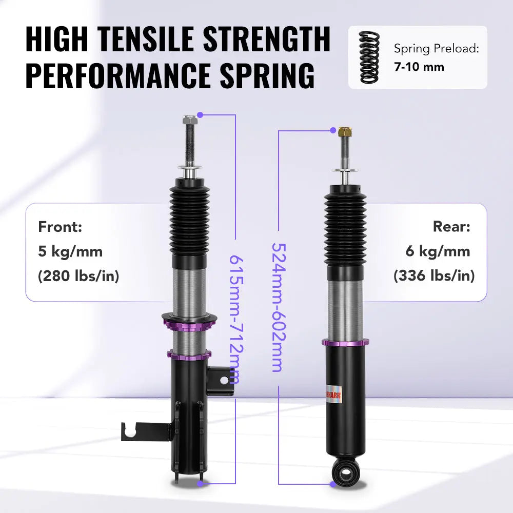 2013-2015 Chevrolet Malibu 32-Way Damping Coilover Shock Absorbers Struts Flashark