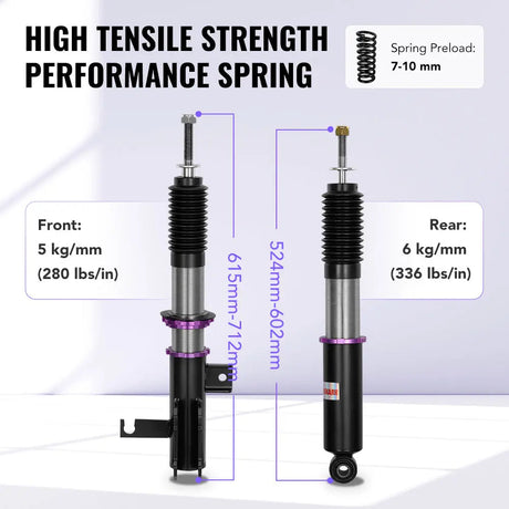 2013-2015 Chevrolet Malibu 32-Way Damping Coilover Shock Absorbers Struts Flashark