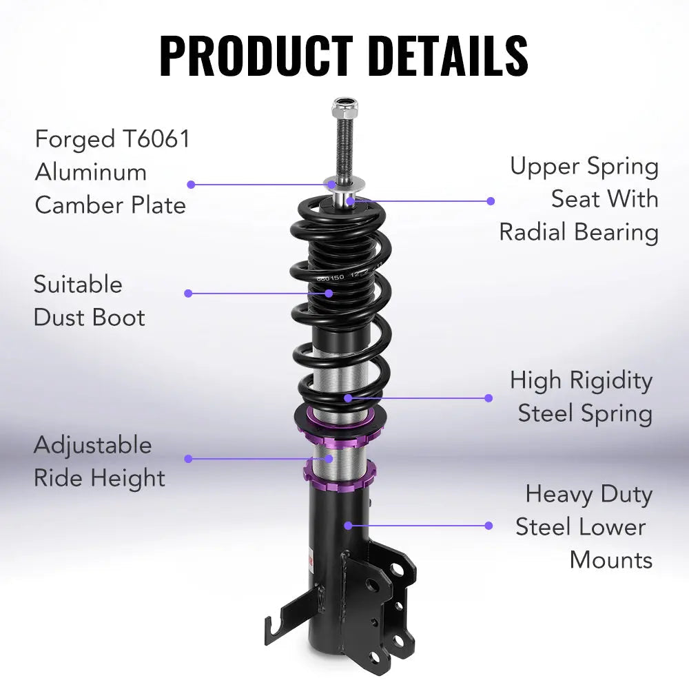 2013-2015 Chevrolet Malibu 32-Way Damping Coilover Shock Absorbers Struts Flashark