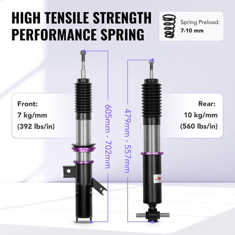 2013-2020 Ford Fusion Coilover Shock Absorbers Struts w/ 32-Way Damping Force Adjustment