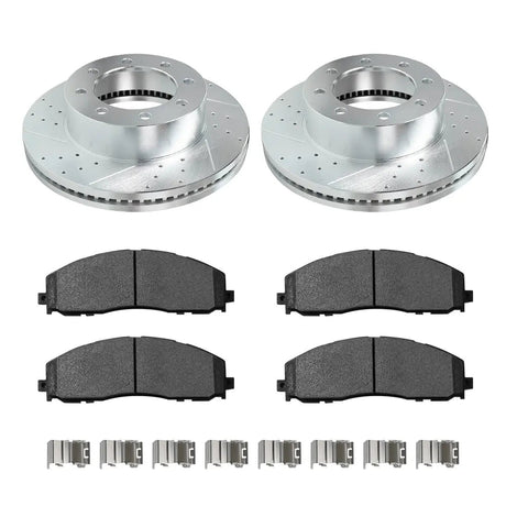 For 2013-2022 Ford Super Duty F250 F350 Brake Rotors and Pads Kit - Front and Rear Flashark