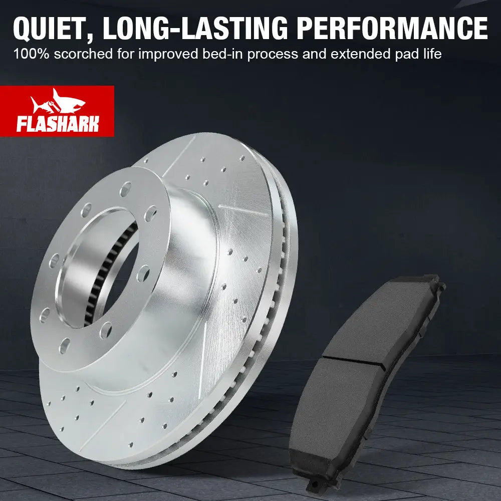 For 2013-2022 Ford Super Duty F250 F350 Brake Rotors and Pads Kit - Front and Rear Flashark