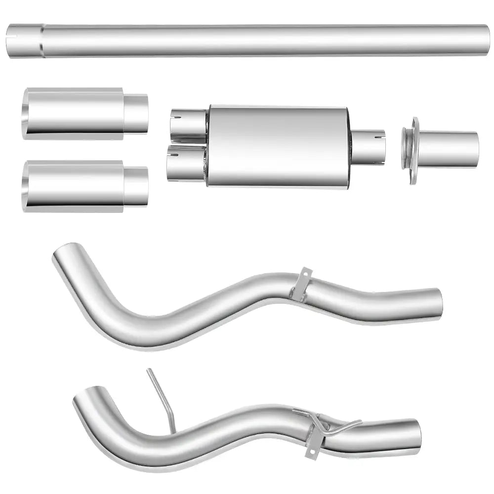 Catback Exhaust System For 2015-2020 Ford F150 2.7L 3.5L 5.0L 3-Inch W/ Black/Polished Muffler Tips