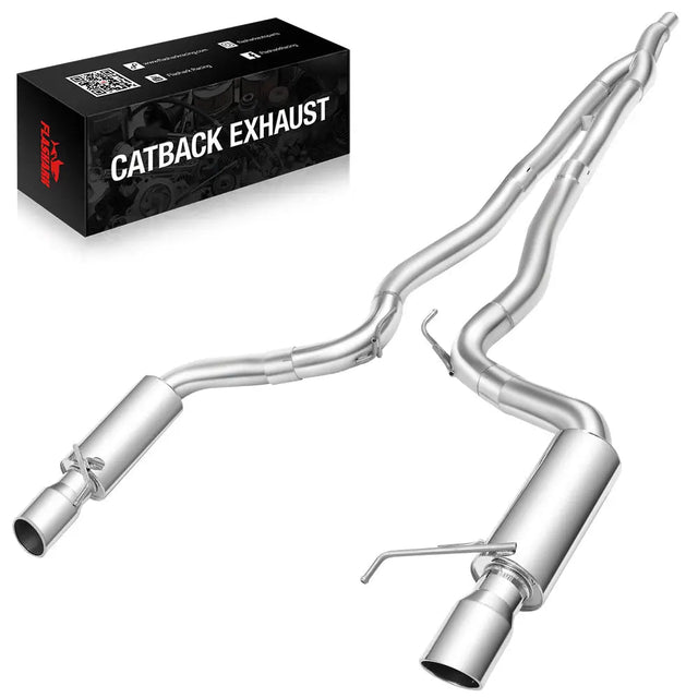 Catback Exhaust System For 2015-2023 Ford Mustang 2.3L EcoBoost W/ N1 Muffler Tip Flashark
