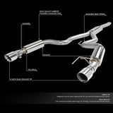 Catback Exhaust System For 2015-2023 Ford Mustang 2.3L EcoBoost W/ N1 Muffler Tip
