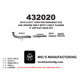 2015.5-2016 Duramax LML 4" Cat & DPF Race Pipe No Muffler (431020)