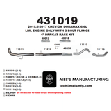 2015.5-2016 Duramax LML 4" Downpipe Back Exhaust No Muffler (431019)