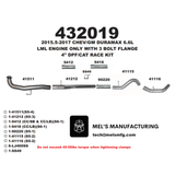 2015.5-2016 Duramax LML 4" Downpipe Back Exhaust No Muffler (431019)