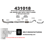 2015.5-2016 Duramax LML 4" Downpipe Back Exhaust w/ Muffler (431018)