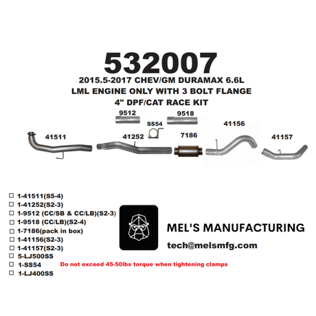 2015.5-2016 Duramax LML 5" Downpipe Back Exhaust w/ Muffler (531007)