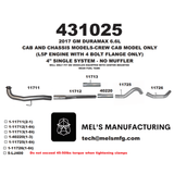 2017-2019 Duramax L5P Cab & Chassis Downpipe Back Exhaust No Muffler (431025)