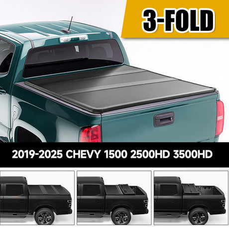 Trucktok 2019-2025 Chevy Silverado Sierra 5.8FT 3-Fold Hard Bed Tonneau Cover TruckTok